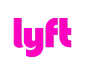 The Lyft company logo in bright magenta, featuring the word