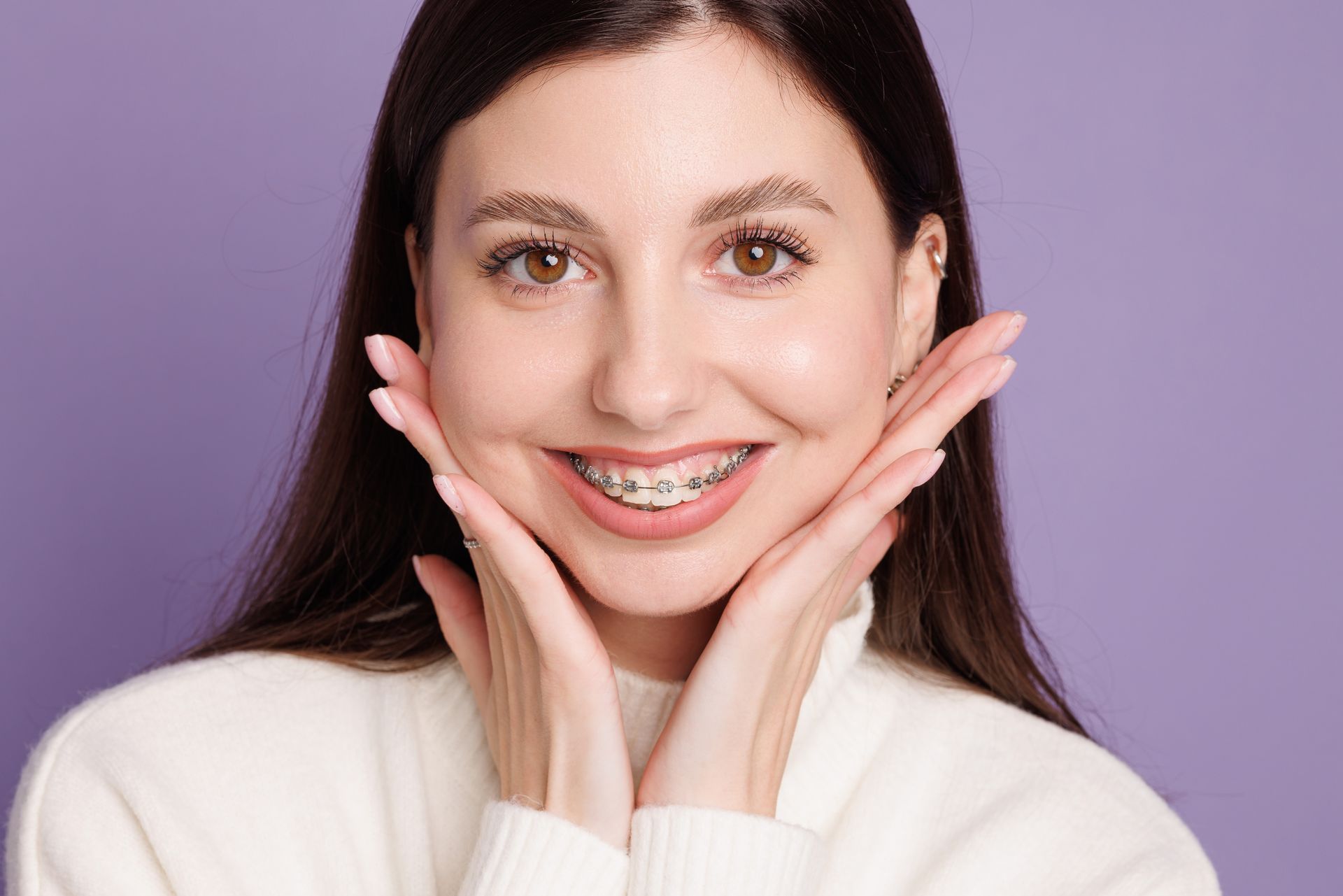 portrait of a girl with braces