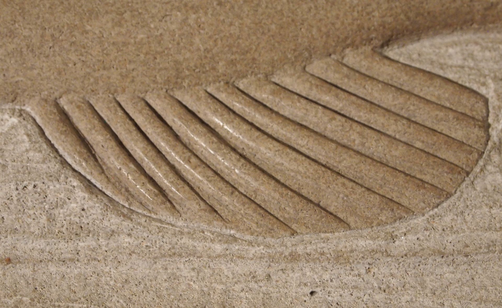 A close up of a sandy surface with a pattern on it
