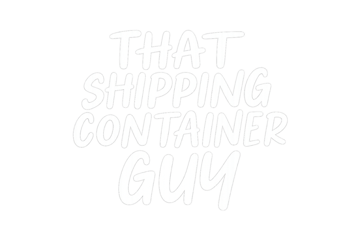 That Shipping Container Guy logo featuring container icon and brand name.