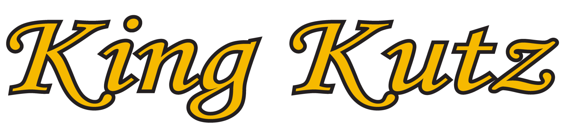 king kutz is written in yellow letters on a white background .