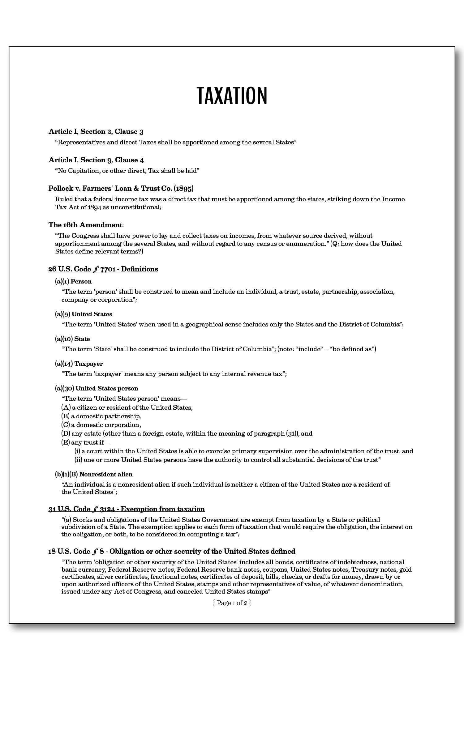 The Constitution for the United States of America