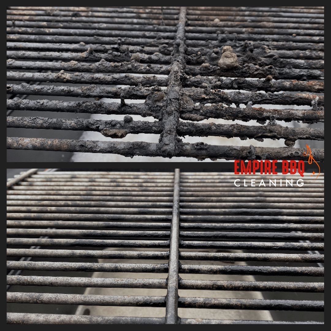 NJ BBQ Cleaner grates before and after pic