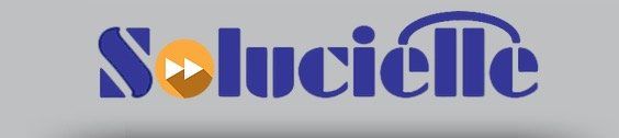 Un logo solutionle bleu et orange sur fond gris