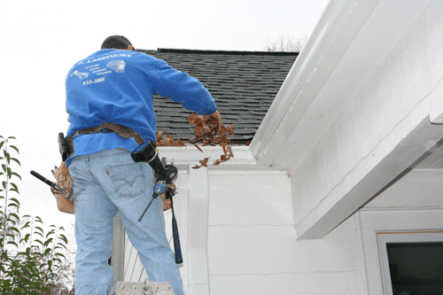 Contractor Cleaning The House Gutter — Concord, NC — B.W. Larrimore Construction