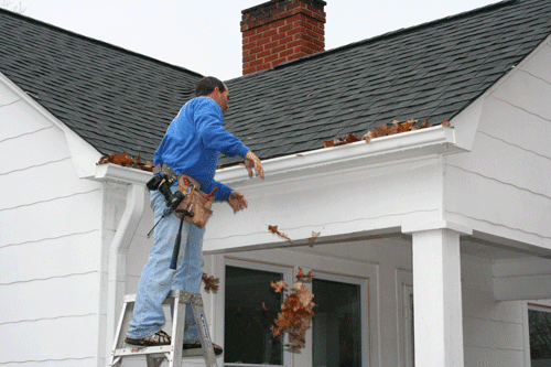 Contractor Throwing Away The Leaves — Concord, NC — B.W. Larrimore Construction