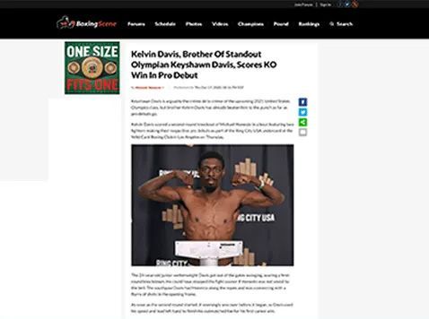 Boxing Scene - Kelvin Davis, Brother Of Standout Olympian Keyshawn Davis, Scores KO Win In Pro Debut