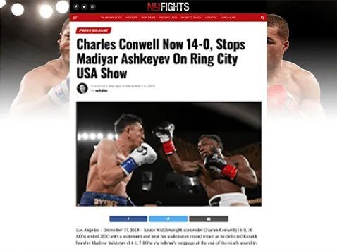Charles Conwell Now 14-0, Stops Madiyar Ashkeyev On Ring City USA Show