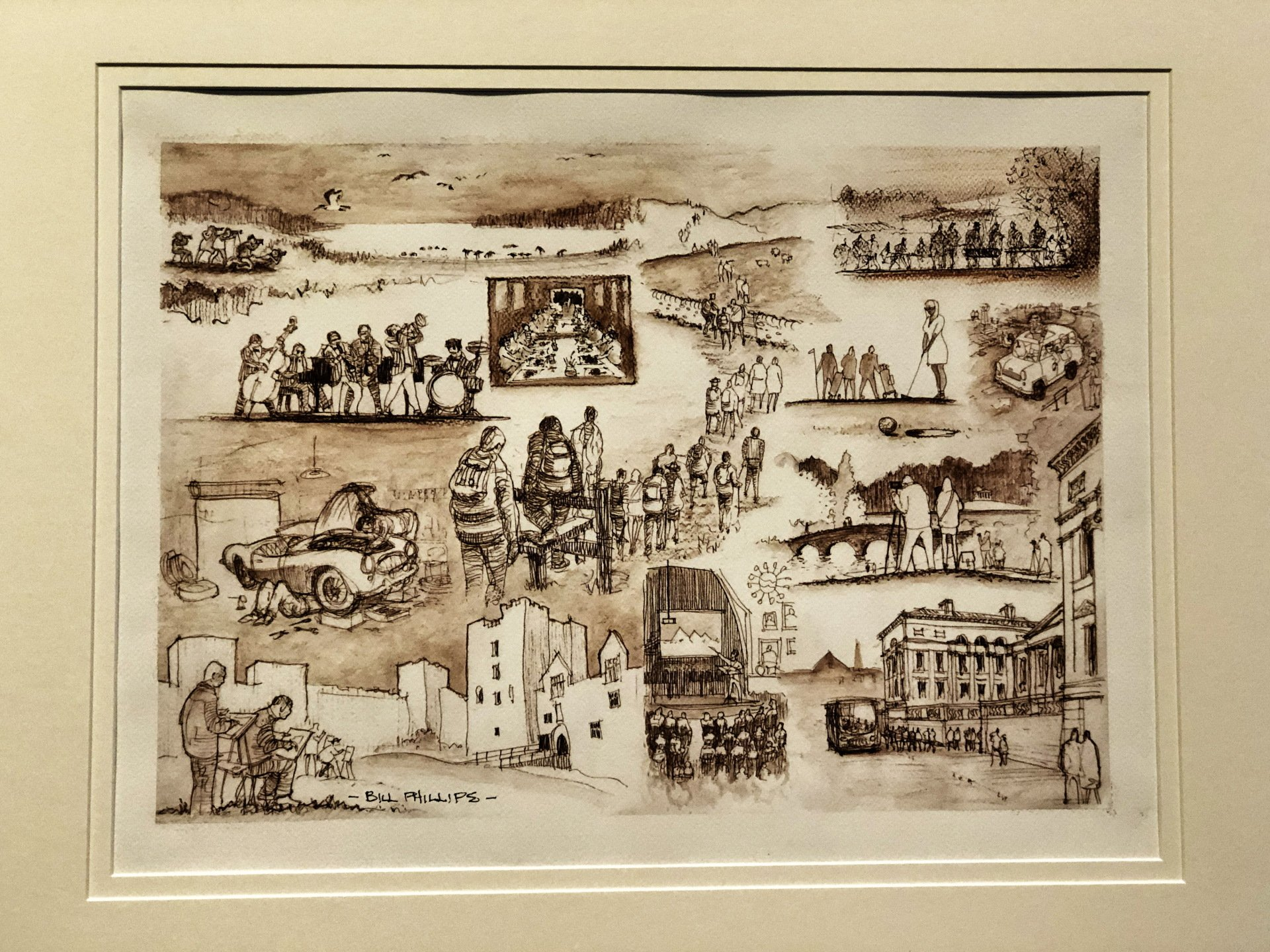 Bristol 1904 Arts - sepia image of group activities