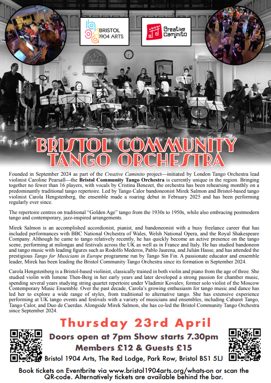 Image of Tenement Jazz Band flyer - who with Jack Calloway presents a stomping New Orleans trad style  jazz concert at Bristol 1904 Arts on 27th February, 2026