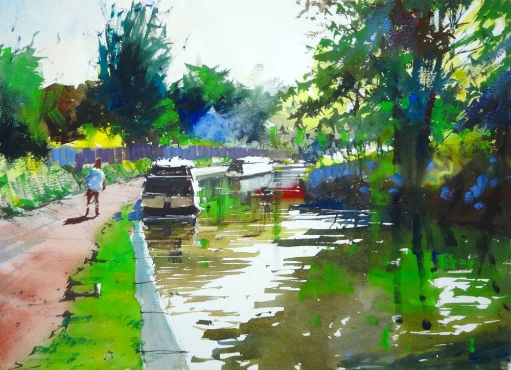 Bend in the Canal Bradford on Avon Exhibition Painting.