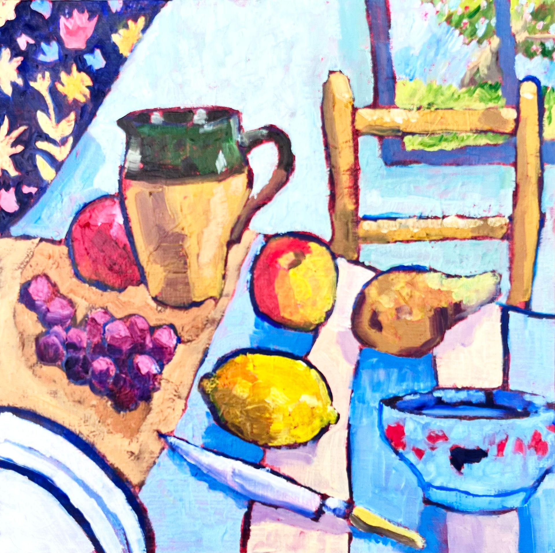 A painting by member Adrian Vye entitled: Breakfast