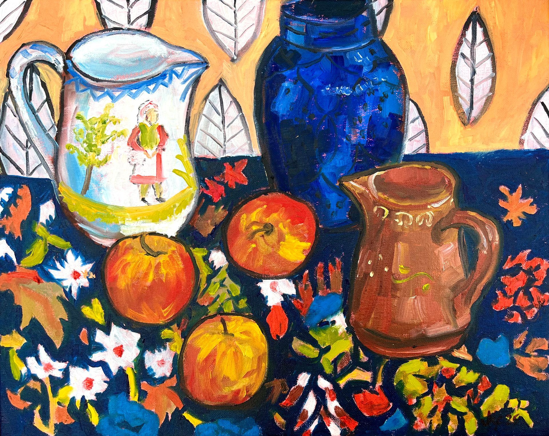 A painting by member Adrian Vye entitled: Dutch Jug 