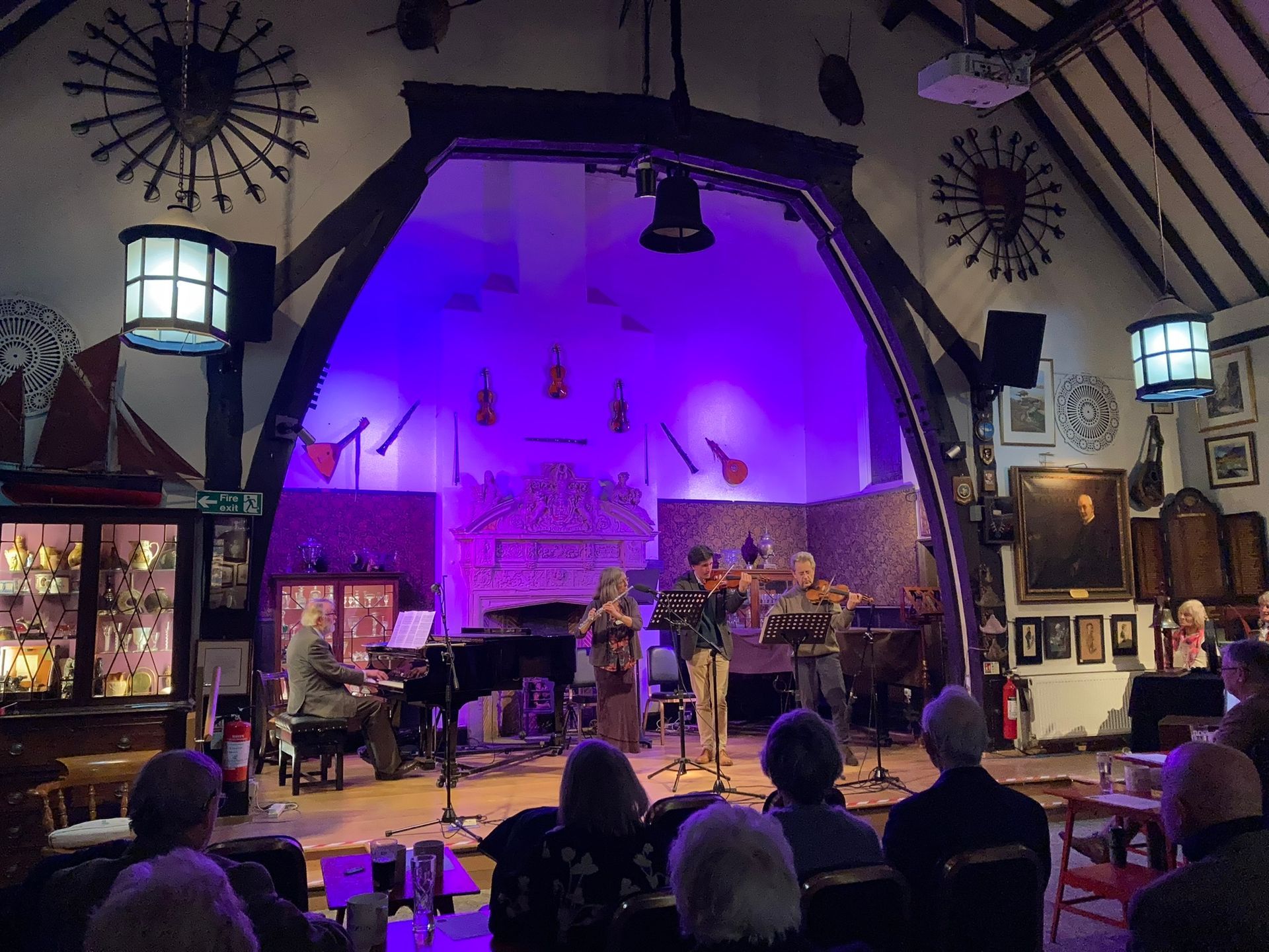 Image of another wonderful classical music combo of piano, flute and two violins entertaining us at Bristol 1904 Arts.