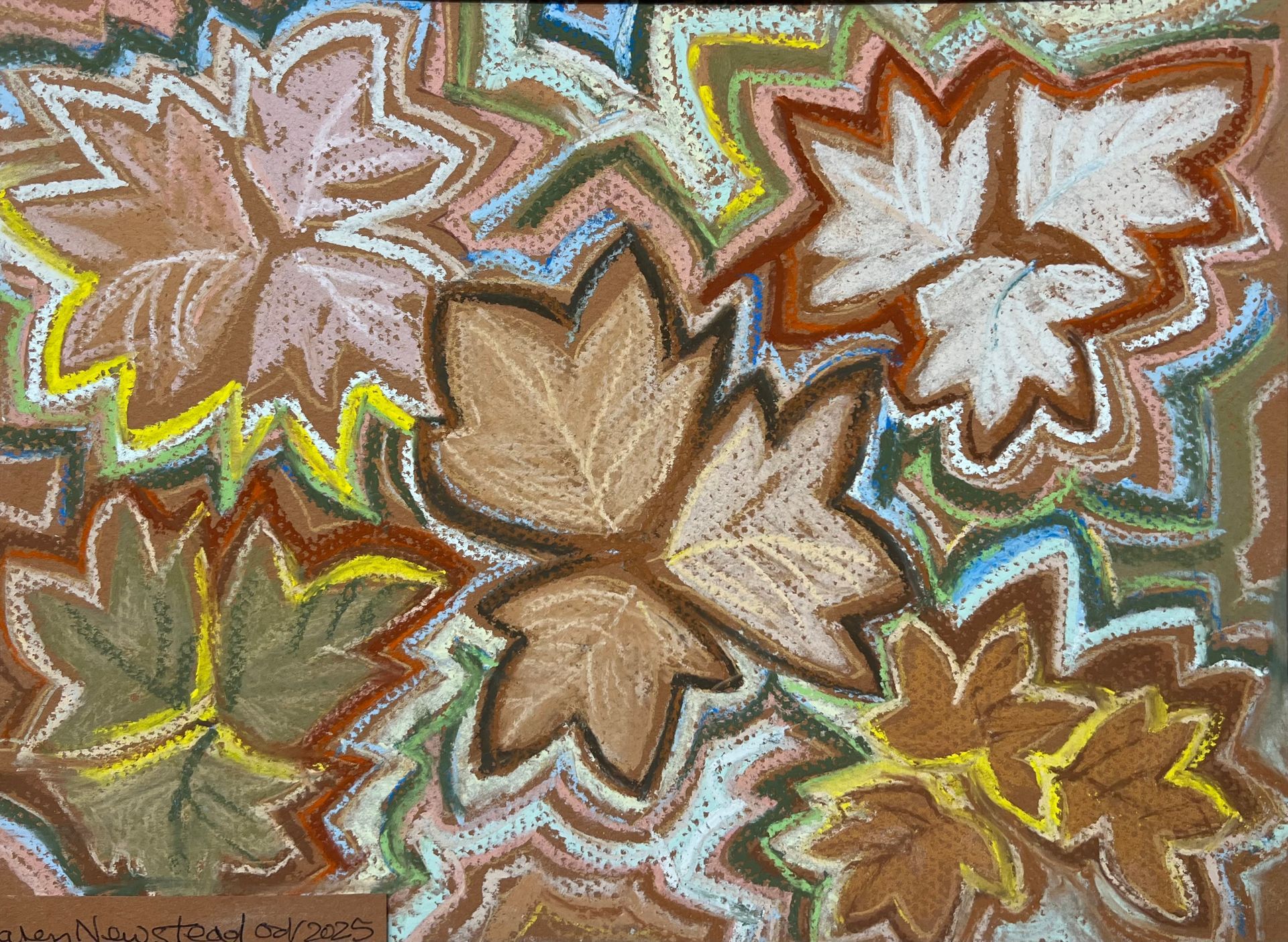 Image of leaves - part of a selection of  BRISTOL 1904 ARTS evening sketches painted on the night of our regular Wednesday evening concert programs.