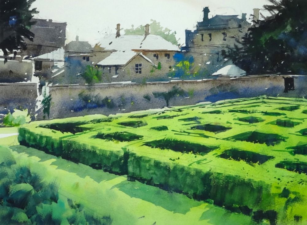 Parterre Garden Hartham Park Exhibition Painting.