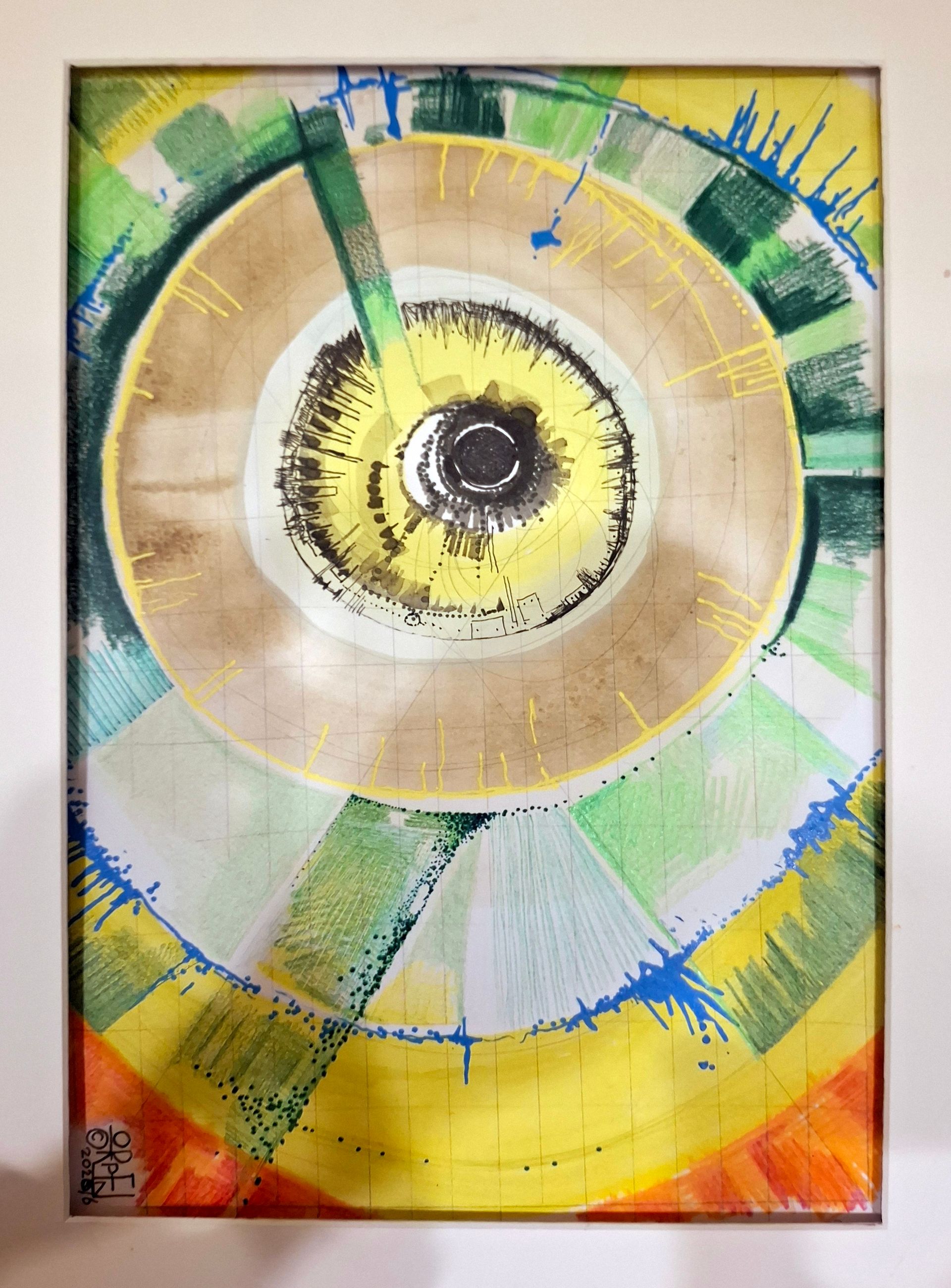 A painting by member David Orpen entitled: Through th Eye of a Feline