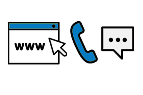 web phone and text icons