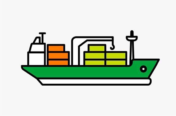 green shipping boat with shipping containers