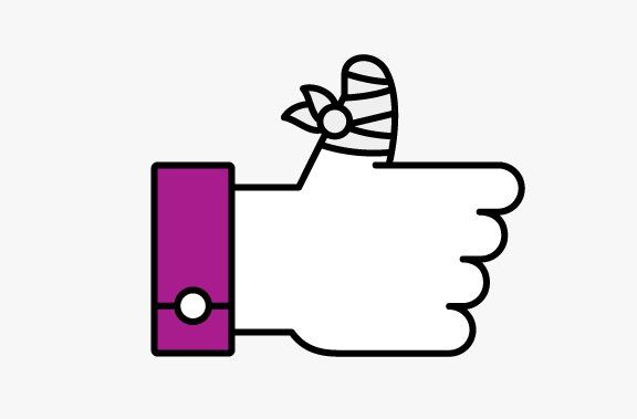 bandaged thumbs up illustration