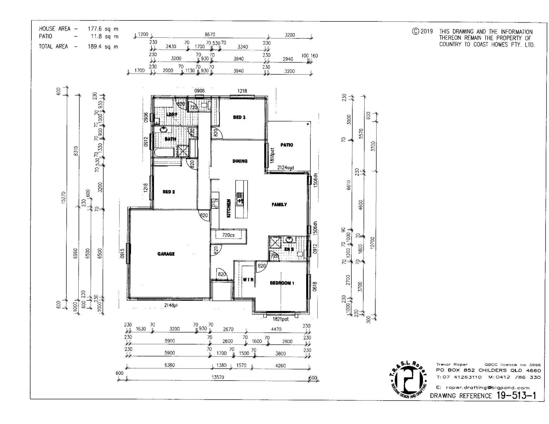 Simple House Plan with Three Bedrooms — Country to Coast Homes in Logging Creek Rd, QLD