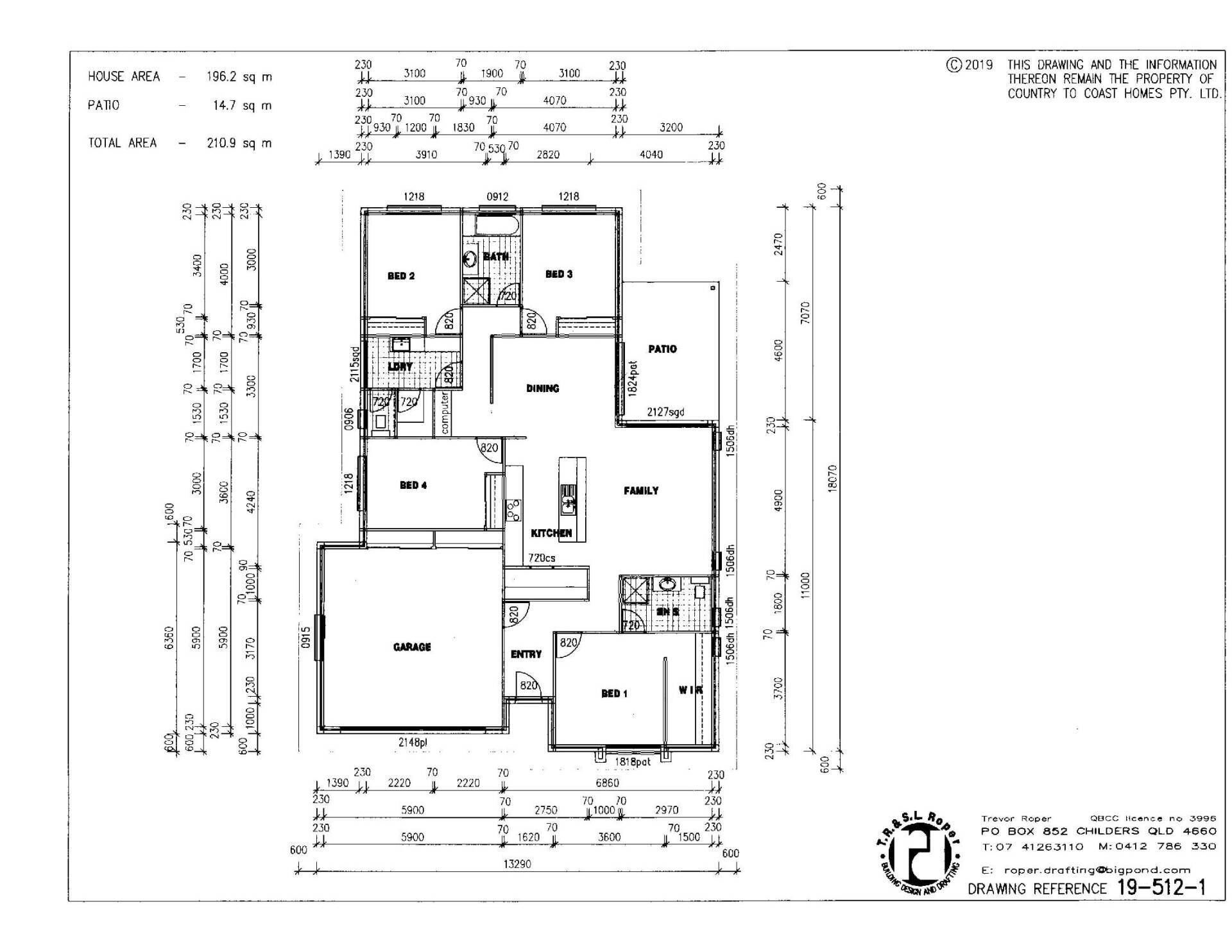 Basic House Plan with Vertical Layout — Country to Coast Homes in Logging Creek Rd, QLD