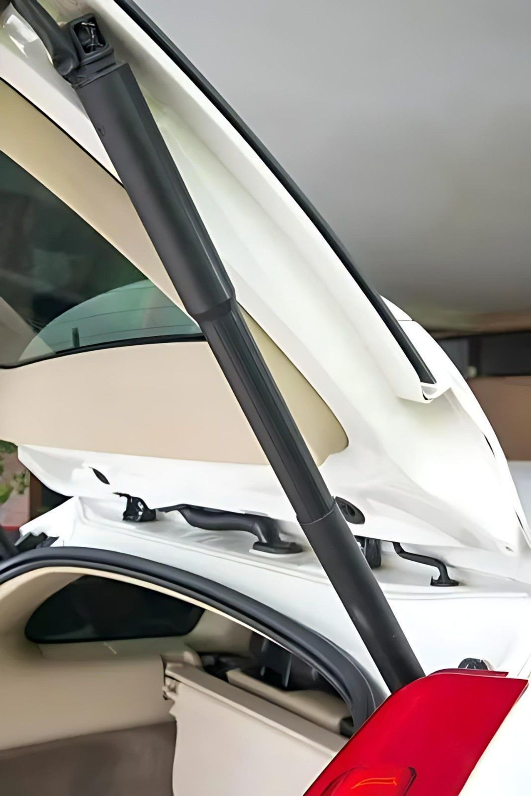 A White Car With the Trunk Open and the Hood Up — Neilsen's Radiator Service in Toowoomba City, QLD