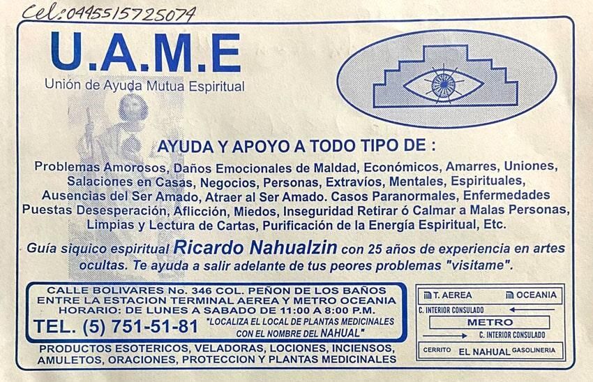 Un anuncio de uame en español.