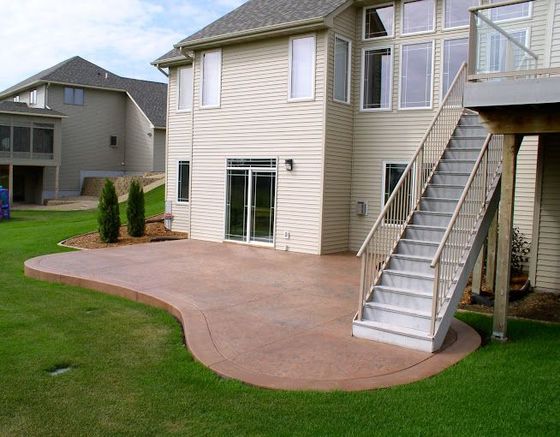 An outdoor stamped concrete patio in Coquitlam British Columbia