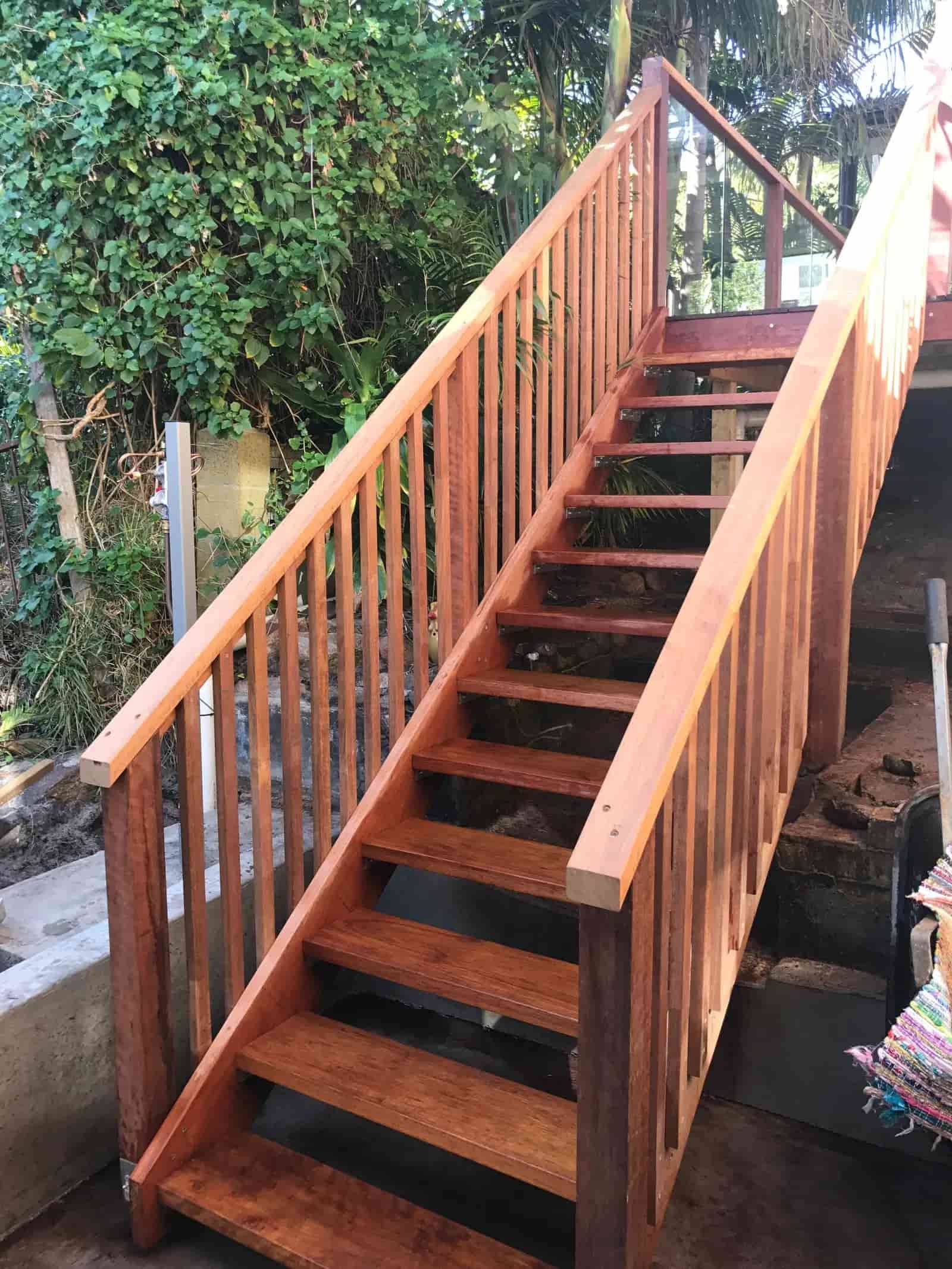Wooden Outdoor Staircase — Keystone Property Solutions In Waratah, NSW