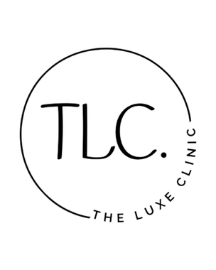 A black and white logo for the luxe clinic.