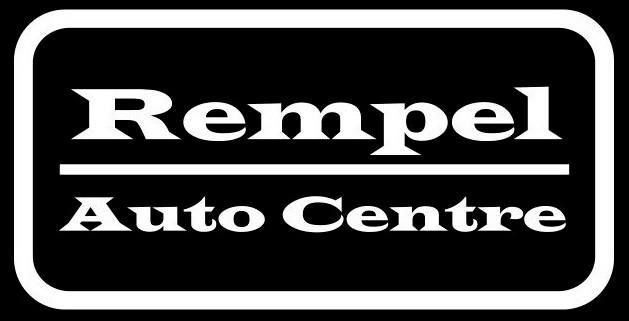 Logo for Demo Auto Repair: text with a gear icon, red and navy colors.