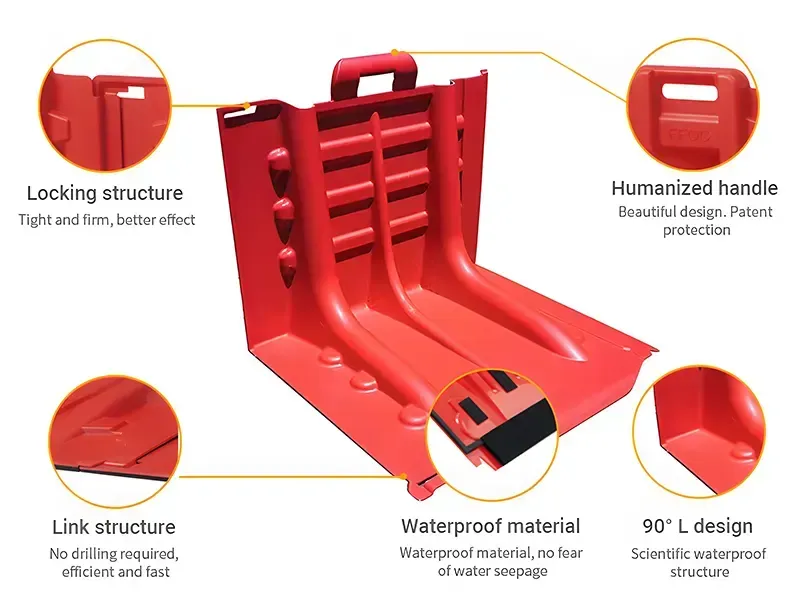 A red object with a humanized handle and a waterproof material