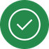 Cerchio verde con segno di spunta bianco, che indica completamento o approvazione.