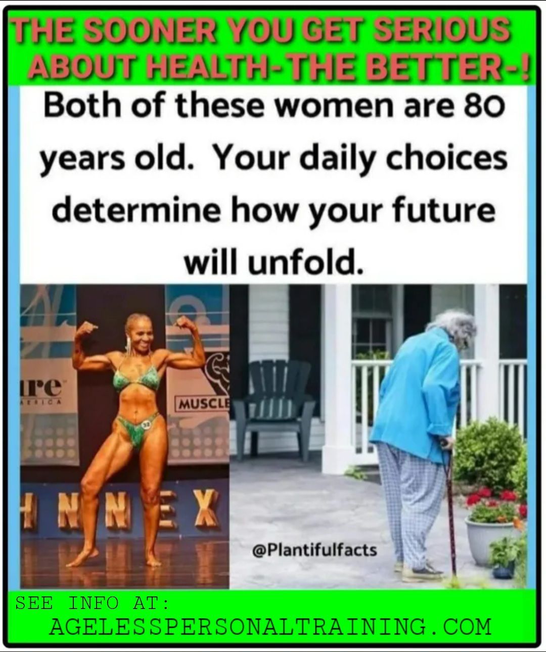 A poster that says the sooner you get serious about health the better