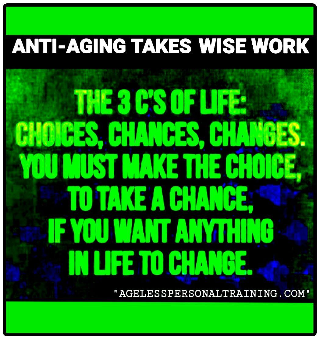 A poster that says anti-aging takes wise work