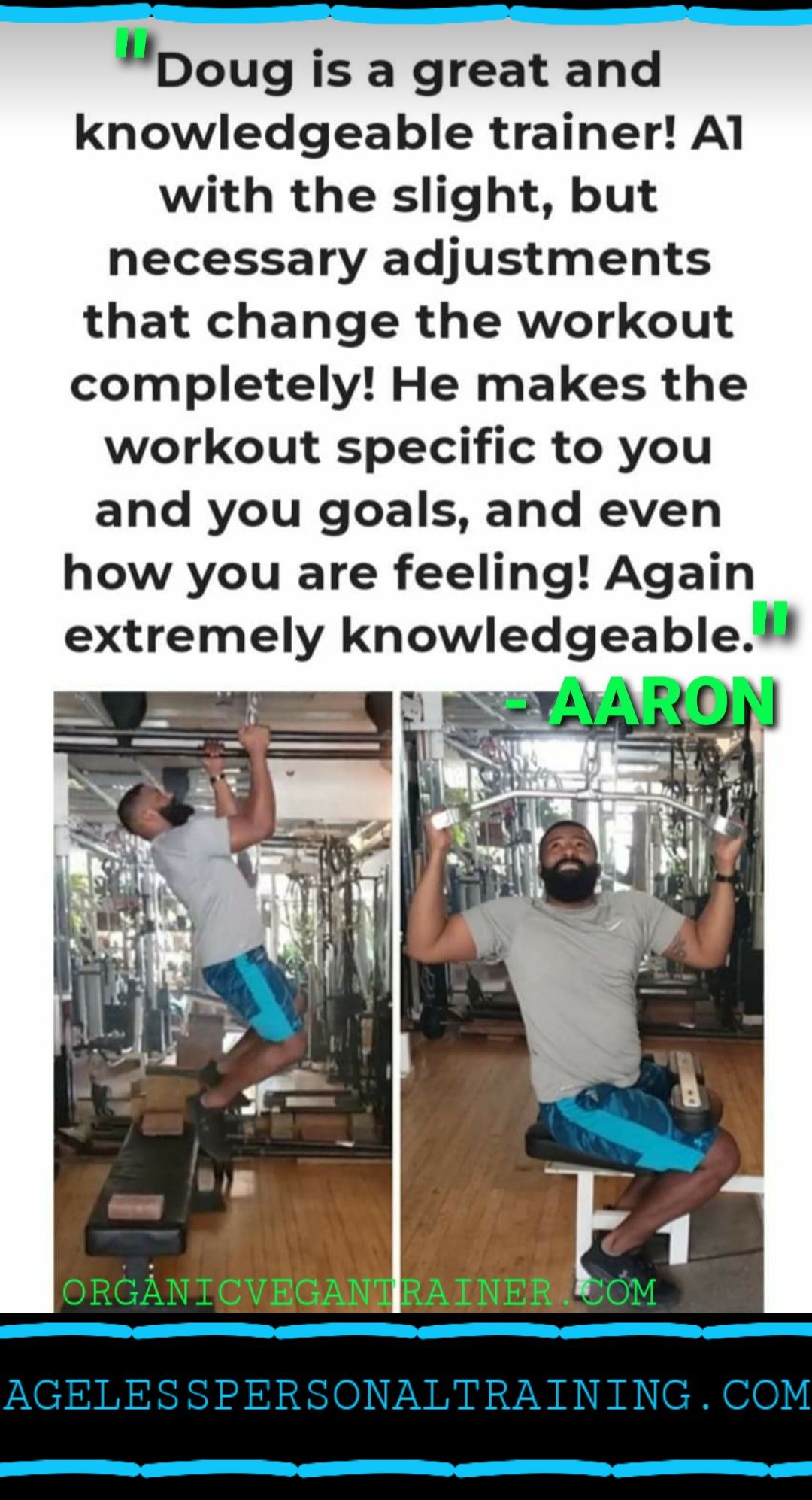 Doug is a great and knowledgeable trainer with the slight , but necessary adjustments that change the workout completely !