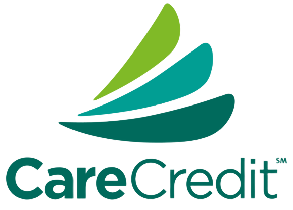 A blue and green logo for carecredit