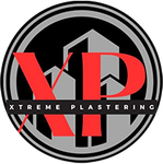 A circular logo featuring red 