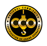 The logo for the national commission of crane operators.