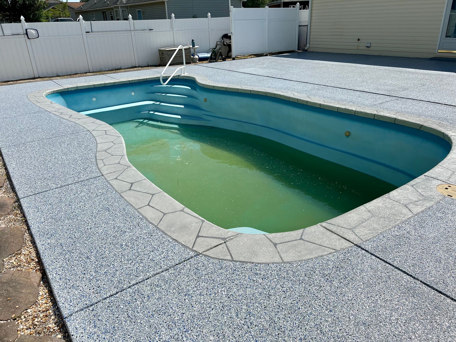 New Project With Green Pool | Morehead City, NC |  Platinum Decorative Concrete Coatings