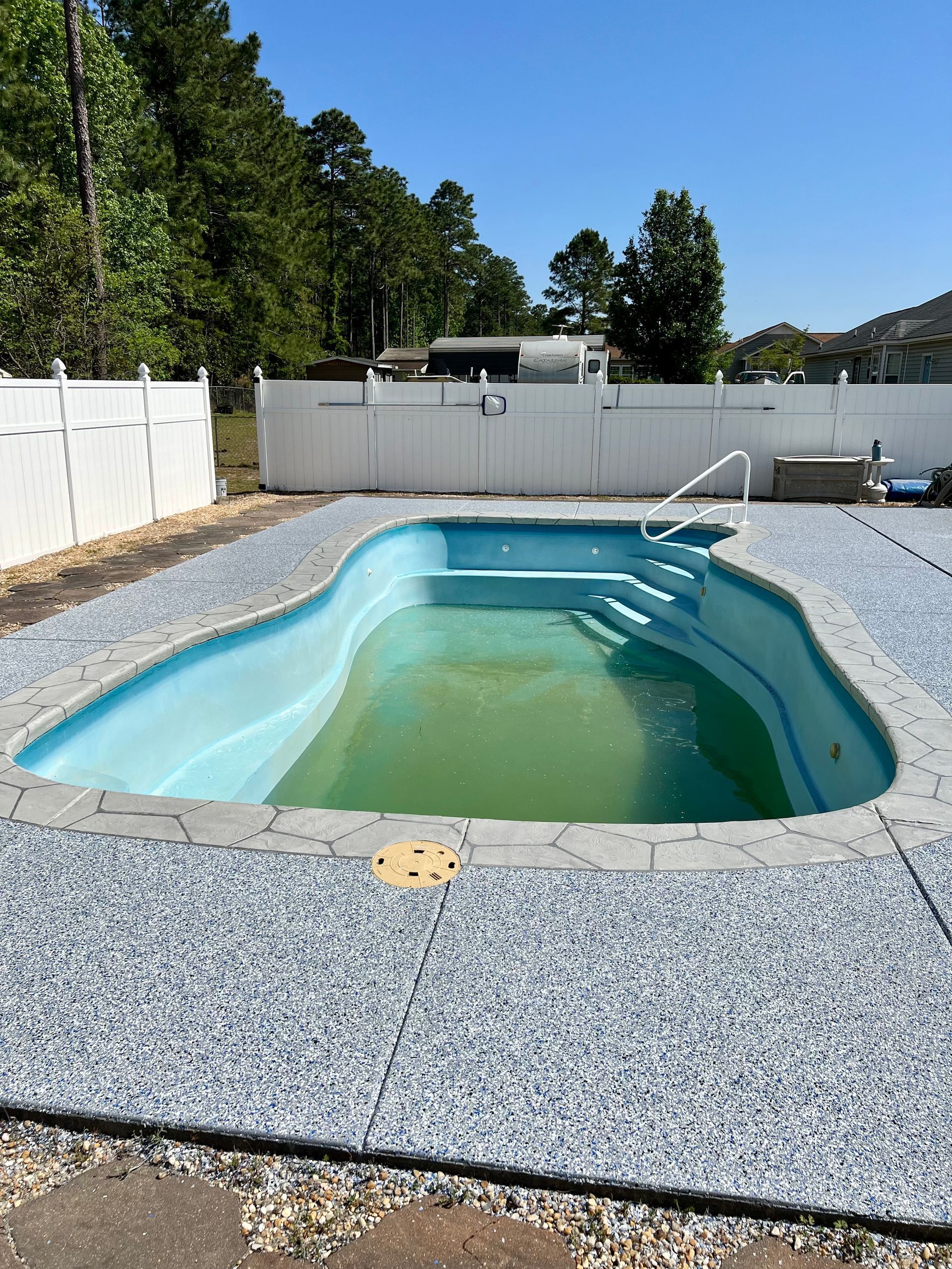 Blueish Coating | Morehead City, NC |  Platinum Decorative Concrete Coatings