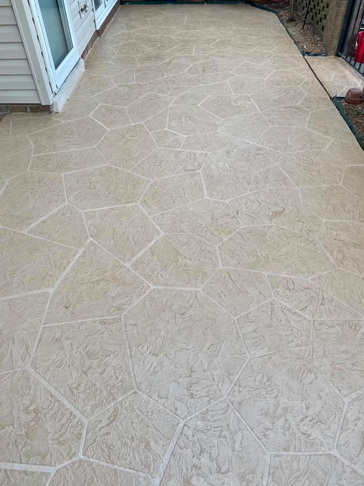 After Concrete Overlay – Morehead City, NC – Platinum Decorative Concrete Coatings