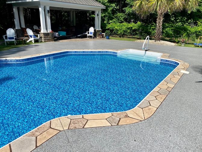 Clear Swimming Pool – Morehead City, NC – Platinum Decorative Concrete Coatings