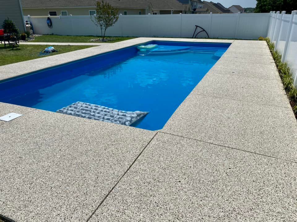 Residential Outdoor Pool – Morehead City, NC – Platinum Decorative Concrete Coatings