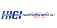 The logo for haulers insurance company since 1986