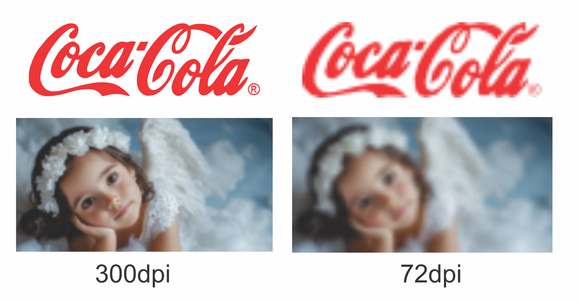 300 DPI vs 72 DPI print comparison