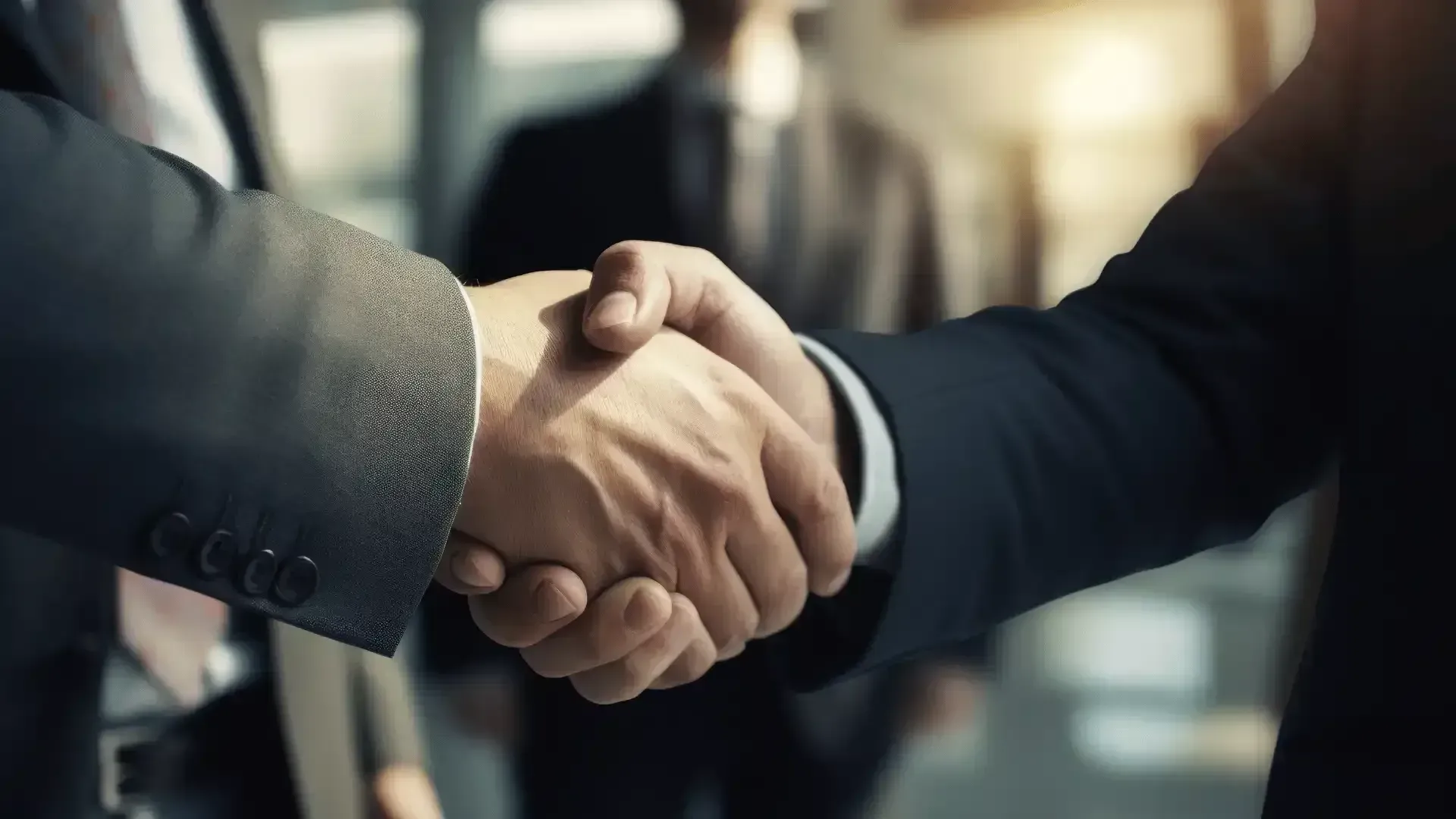 Business Lawyers Christchurch - Two business people in suits shaking hands, a deal being made.