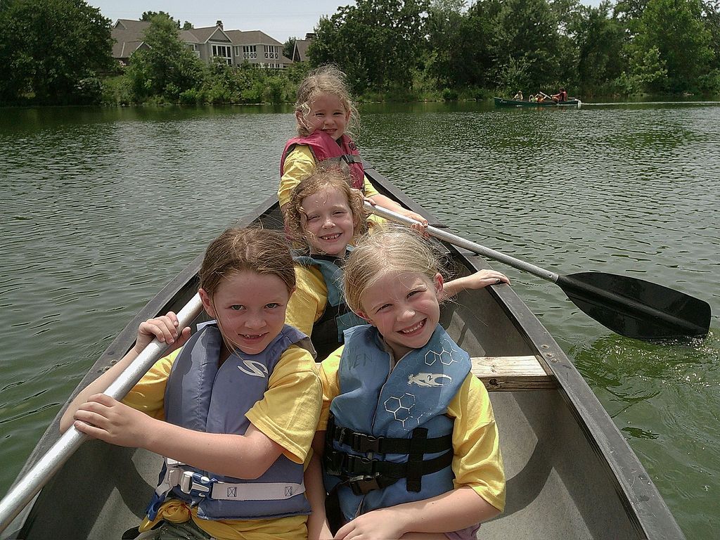 Campers in canoe