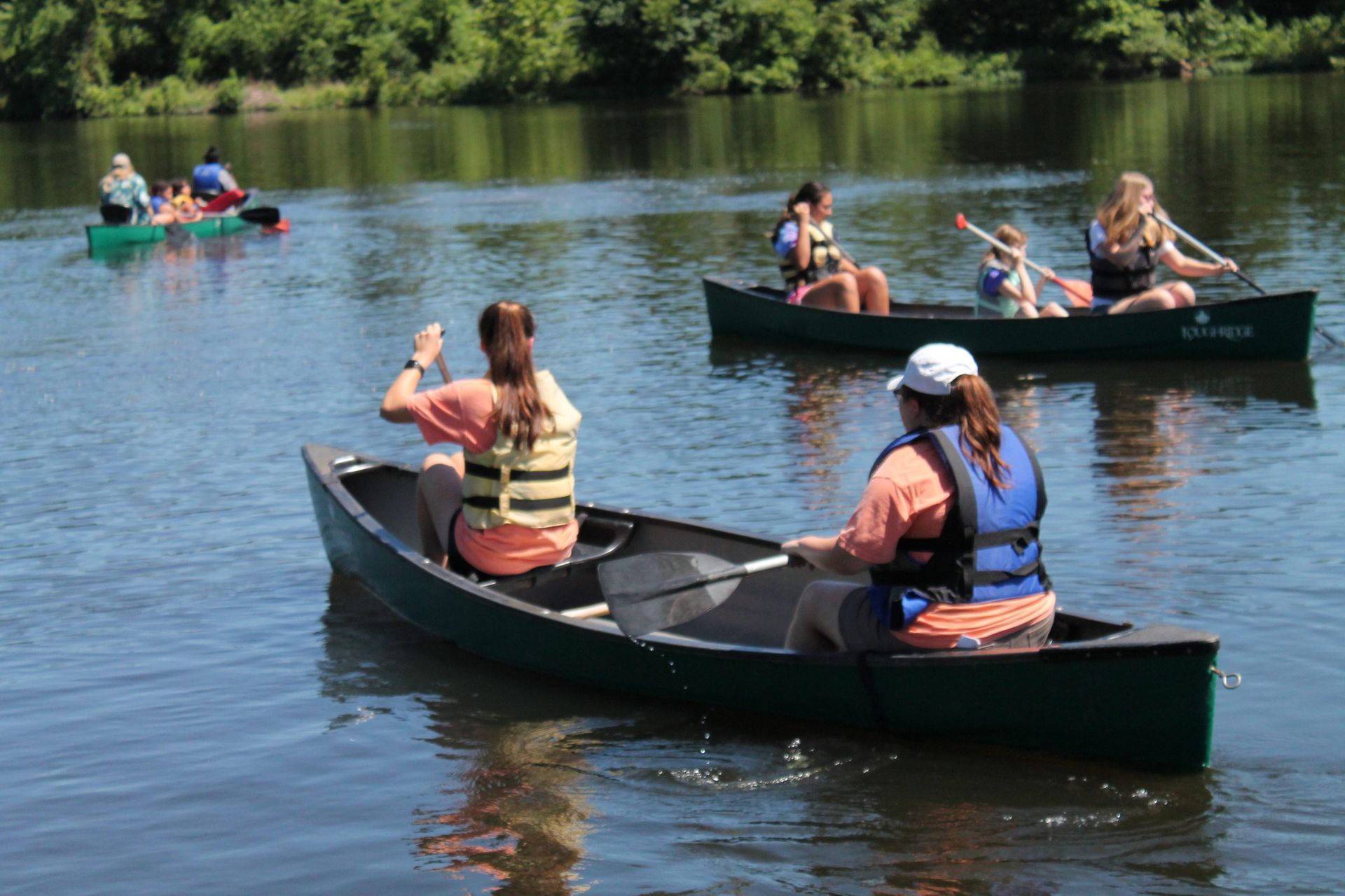 people on the lake at Camp Loughridge in Tulsa Oklahoma